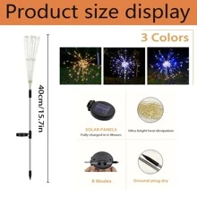 1pc Dandelion Landscape Waterproof Fairy String Lights, 8 Lighting Modes, Colorful/Warm White/White, 60/150/200/240 LEDs Options, Outdoor Decor For Wedding, Holiday, Lawn