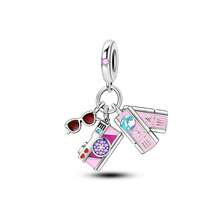 Mạ Bạc Charm Kính Mát Màu Đỏ Và Hồng Camera Vé Máy Bay Series Hạt Charm Thích Hợp Cho DIY Vòng Tay Nữ Mặt Dây Chuyền - mặt dây chuyền - Xem 6