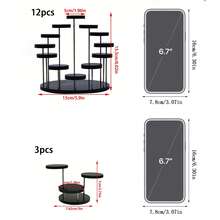 Un juego de estantes de exhibición, soporte giratorio acrílico de múltiples capas para exhibir joyas, anillos y pulseras