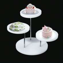 Un juego de estantes de exhibición, soporte giratorio acrílico de múltiples capas para exhibir joyas, anillos y pulseras