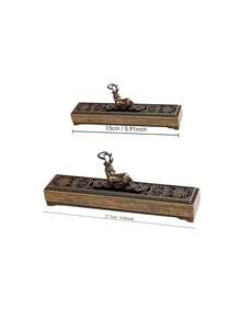 1 个香炉，5.91/8.86 英寸线香炉，卧式香炉，卧室办公室休闲茶室芳香疗法，中国手工雕刻香炉盒工艺品，家用香炉捕手架，烟灰捕手，香炉架摆件，家居装饰 - 青銅色 - 查看 7