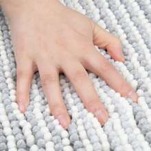 COSY HOMEER COSY HOMEER 1pc Super Soft Absorbent Non-Slip Washable Bathroom Rug, Luxury Fluffy Chenille Bath Mat For Bathroom Floor, Bathtub, Shower, Black And White Gradient