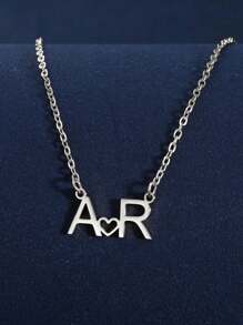 1 chiếc vòng cổ mặt dây chuyền chữ cái đôi tối giản tùy chỉnh, bằng thép không gỉ dành cho nữ, trang sức cưới, phụ kiện dự tiệc, quà tặng cho bạn gái, mẹ, gia đình, bạn bè, con gái, ông bà, thích hợp cho kỷ niệm, sinh nhật, đeo hàng ngày, dạ hội, Ngày của Mẹ, Ngày Valentine, tốt nghiệp, đám cưới, vòng cổ chữ thời trang, độc đáo mùa thu - Vòng cổ 2 chữ cái tùy chỉnh - Xem 15