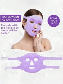 1pc Reusable Cold/Hot Compress Beauty Face Mask, PVC Gel Cooling Eye Mask For Ice Pack - Purple - View 6