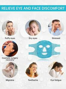 1pc Reusable Cold/Hot Compress Beauty Face Mask, PVC Gel Cooling Eye Mask For Ice Pack - Purple - View 4