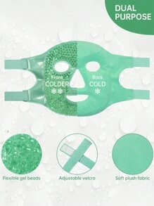 1pc Reusable Cold/Hot Compress Beauty Face Mask, PVC Gel Cooling Eye Mask For Ice Pack - Purple - View 5