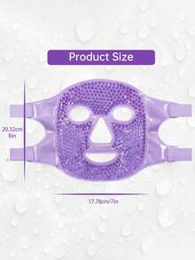 1pc Reusable Cold/Hot Compress Beauty Face Mask, PVC Gel Cooling Eye Mask For Ice Pack - Purple - View 7