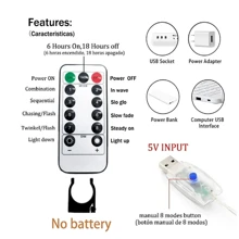 Đèn rèm Led có điều khiển từ xa - Dùng nguồn USB, 8 chế độ trang trí nhà cửa, phòng ngủ, đám cưới, tiệc tùng, cửa sổ, không gian treo tường - Hoàn hảo cho Giáng sinh, Lễ tình nhân, Halloween - Đèn rèm USB - Xem 10