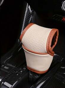 Car Universal Gear Shift Cover Pu Leather Shift Lever Cover Gearbox Shifter Knob Protector Automatic Transmission Handle Stick Case Styling - one-size - View 7