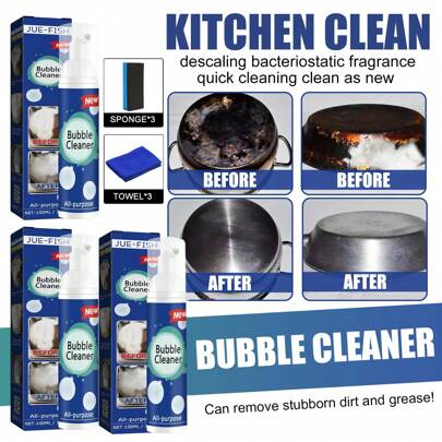 1pcs\3pcs 100ml Oil Stain Foam Cleaning Mousse Stove Cleaning Heavy Oil Stain Kitchen