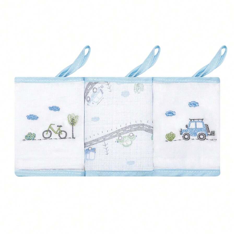 Kit 3 Papi Bibs 32x32cm With Car Track Clip - Màu xanh nhạt - Xem 1
