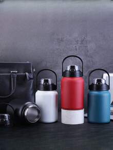 1 件双饮保温，不锈钢大容量真空保温瓶带手柄，适用于咖啡、奶茶、热水、便携式户外保温杯 - 彩色 - 查看 2