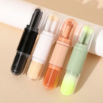 4-In-1 Retractable Makeup Brush Set: Eye Shadow, Blush, Contour Brushes, Convenient & Portable Travel Size,Brush Set,Makeup Brush Kit,Make Up Brush Set,Make Up Set Complete,Makeup Brush Set,Complete Makeup Kit,Brush Kit,Brushes Makeup Set,Makeup Gift Set,Set