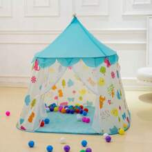 Carpa con Diseño Portatil y Plegable, Estampado de Animalitos,tienda de campaña de yurta para niños, juguetes para interiores y exteriores para niños y niñas - Azul - Ver 3