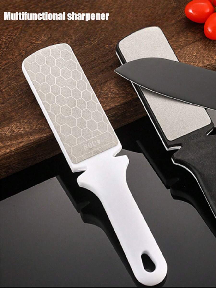 1 件手持式磨刀器：双面便携式，适合户外探险、露营、狩猎、厨房使用、烹饪、露营、度假、海滩、房间装饰、组织者、派对、旅行 - 彩色 - 查看 1
