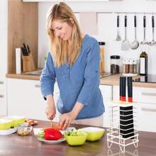 Knife Block Holder Universal Kitchen Knife Organizer Storage Stand 8 Slots Top Hollow Iron Wire Safe To Use Different Size Shape Knife Kitchen Countertop Organizer White