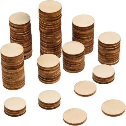300 Pieces 2 Inch Unfinished Round Wood Slices Round Wooden Discs Wood Circles For Crafts Wood Blanks Round Cutouts Ornaments Slices For DIY Art Crafts Christmas Decorations