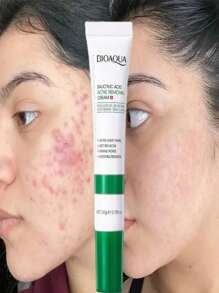 Crema Acné Ácido Salicílico Bioaqua Quita Acné Cicatrices Poros Control de Grasa Puntos Negros - Verde - Ver 5