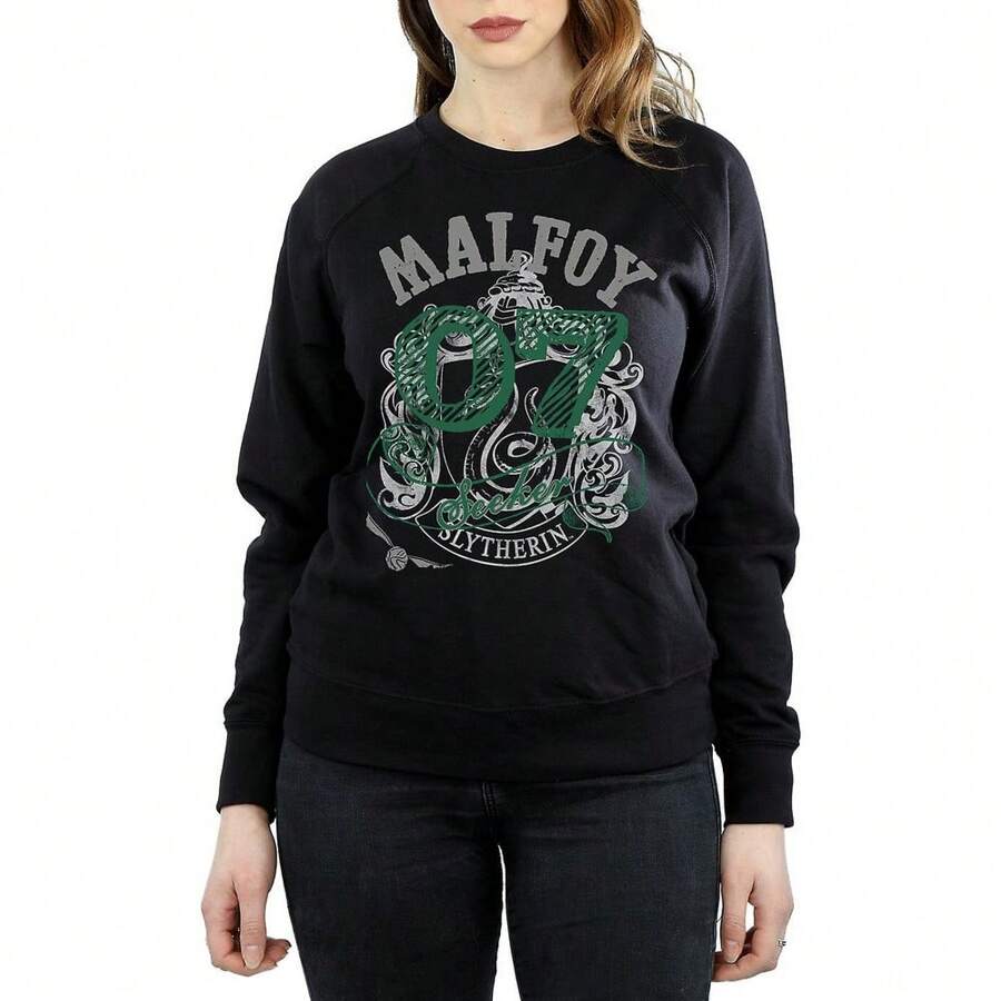 Harry Potter Sudadera Buscadora Draco Malfoy para mujer/señora (negra) - Negro - Ver 1