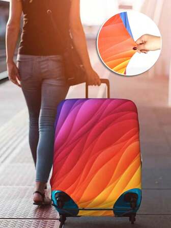 Renkli Suluboya Baskılı Bagaj Kılıfları Koruyucu Seyahat Bavulu Bavul Koruyucu Elastik Kılıf Seyahat Aksesuarları İçin Esnek Toz Kılıfları 18-32 İnç Bagaj Malzemeleri Bavul Kılıfları Tatil İçin Bavul Koruyucu Kılıf Tatil İçin Seyahat Temel Malzemeleri Seyahat Aksesuarları Okul İçin Çanta Okul Aksesuarları Okul Eşyaları