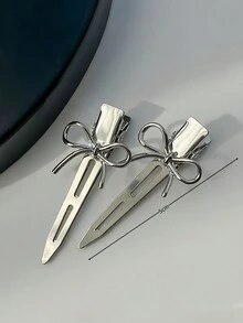 6 chiếc kẹp tóc nhỏ bằng kim loại tối giản đầy phong cách dành cho nữ - Bạc - Xem 3