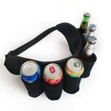 啤酒腰带，啤酒汽水腰带皮套可调节 6 件装啤酒腰带瓶架啤酒瓶腰带架男女适用，非常适合烧烤、露营、户外运动徒步旅行和送礼 - 彩色 - 查看 3