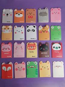 20pcs/Pack Cartoon Design Small Notebook Rewards For Elementary Students Back To School