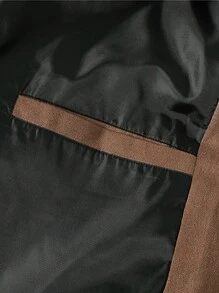 Men's Solid Color Stand Collar Wind & Cold-Resistant Faux Suede Padded Coat - Coffee Brown - View 8