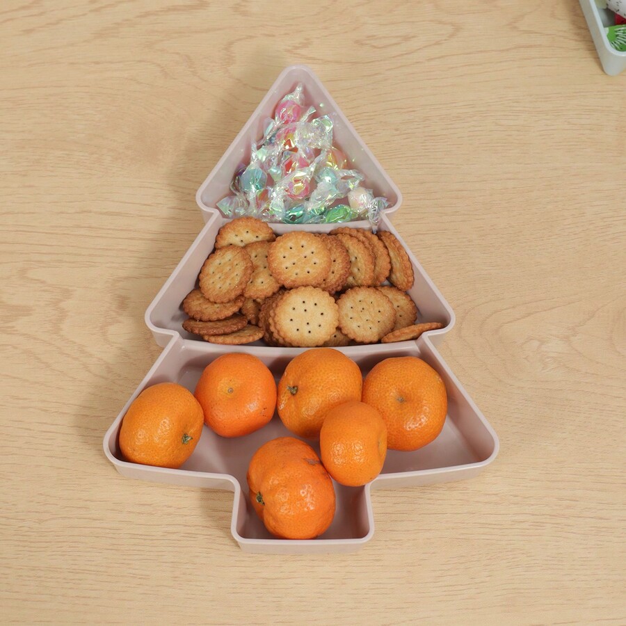 1pc Christmas Gift Tree Shaped Candy Snack Dish Nut Dry Fruit Plastic