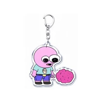 1PC Cute Smiling Acrylic Keychains For Accessories Bag Pendant Key Chain Ring Jewelry Fans Friends Gifts Car Accessories Bag Charm Backpack For School Letter Goth Y2k - Multicolor - View 2