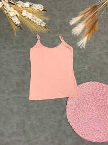 Tank Top For Children's Girl - Rusty Rose - View 2