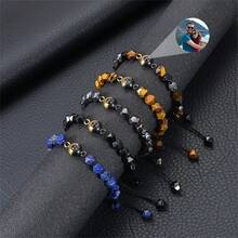 8mm 刻面天然石投影手链，可定制双色投影石，个人设计的专属礼物 - 風格4 - 查看 3