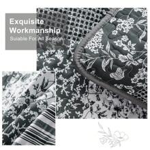 3 Pieces Black Grey Boho Queen King California King Size Reversible Bedspread Coverlet Set For All Season Soft Microfiber Bedding Set Pillowcase,Home Bed Room Decor, Christmas Day Gifts