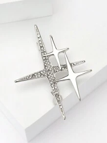 1pc Fashionable Metal Starburst Brooch, Suitable For Daily Wear By Women
