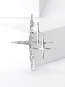 1pc Fashionable Metal Starburst Brooch, Suitable For Daily Wear By Women