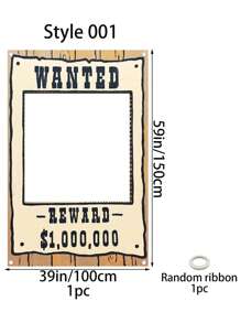 2 đạo cụ gian hàng ảnh cao bồi phương Tây, biểu ngữ rỗng áp phích truy nã, khung vật liệu PE có 4 lỗ, bao gồm 1 dải ruy băng ngẫu nhiên để dễ dàng treo, trang trí tiệc cho trang trại, sinh nhật cao bồi, bữa tiệc theo chủ đề, lễ hội - Nhiều màu - Xem 8