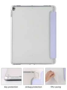 3 件 iPad 保护套 - 2 件高清钢化玻璃屏幕保护膜 + 1 件薰衣草色平板电脑保护套，带 3 折支架、睡眠/唤醒、简约/休闲/经典设计 - 兼容 iPad Mini4/Mini5/Mini6/9.7/10.2/10.5/Air4/Air5/10.9/11 英寸/10 代/iPad Air 11 英寸 (M2) - 2024 款 Apple 型号 - 蒟蒻紫 - 查看 6