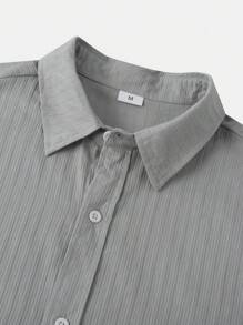 Camisa de manga corta de unicolor con rayas, verano para hombre