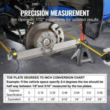 Wheel Alignment Tool, 2-Pack Toe Alignment Toe Plates, Stainless Steel Wheel Alignment Tool Plate, Toe Angle Accurate Measurement, Includes 2 Measuring Tapes & Conversion Chart - Silver - View 3