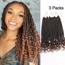 Goddess French Curl Box Braids Crochet Hair 12Inch Crochet Braids With Curly Ends Pre Looped French Curl Braiding Hair Extensions For Women Daily Party Use - Multicolor - View 14