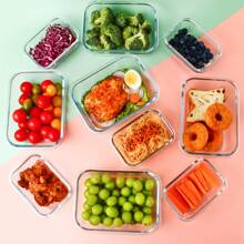 [10-PACK] High Borosilicate Glass Meal Prep Containers With Steam Vent, Food Storage Containers With Airtight Lids, For Home Kitchen Office Lunch Portion Control - 深藍 - 查看 5