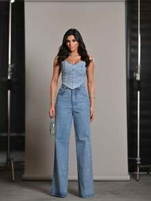 Shiny Jeans. - Blue - View 1