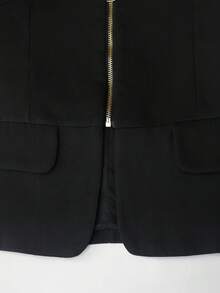 女士休闲日常拉链长袖西装外套