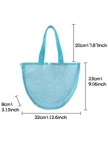 1 件装沙滩收纳袋、背包、儿童玩具网袋、婴儿玩沙沙漏和铲子收纳袋、可折叠旅行收纳网袋，适用于秋季家居装饰 - 一個裝 - 查看 2