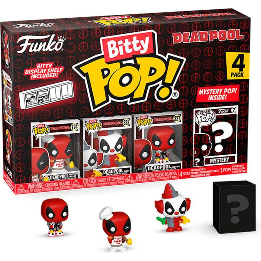 Funko BLISTER 4 BITTY POP  DEADPOOL MASTER FIGURES - High Quality Collectible Figure And Precise Details - Ideal Collectible Figure For Fans And Collectors - Resistant And  Collectible Figure - Limited Edition Collectible Figure - 彩色 - 查看 1