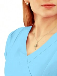 Scrub Tops - สีเบบี้บลู - ดู 7