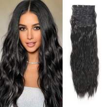 24 Inch 4 Packs Clip-In Hair Extensions Clip-In Water Wave Hair Extensions Thick Long Hair Pieces For Women Full Head - Piano Color - View 1