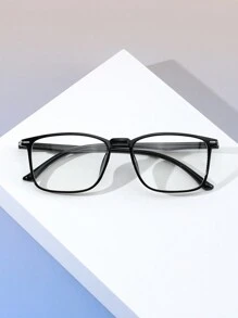 1pc Men's Rectangular Minimalist Lightweight Eyeglasses For Daily Use Clear Glasses Accessories - Clear - View 1