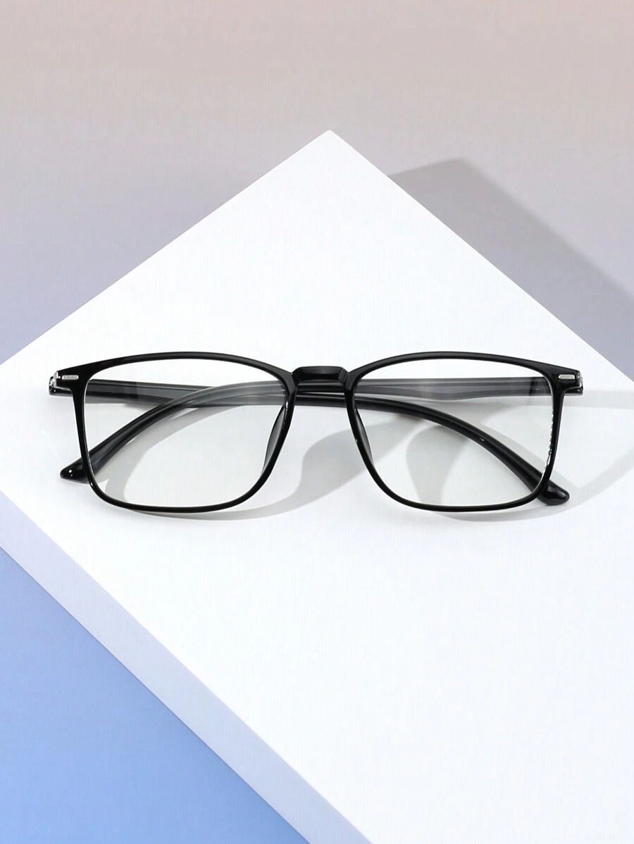 1pc Men's Rectangular Minimalist Lightweight Eyeglasses For Daily Use Clear Glasses Accessories - Clear - View 1