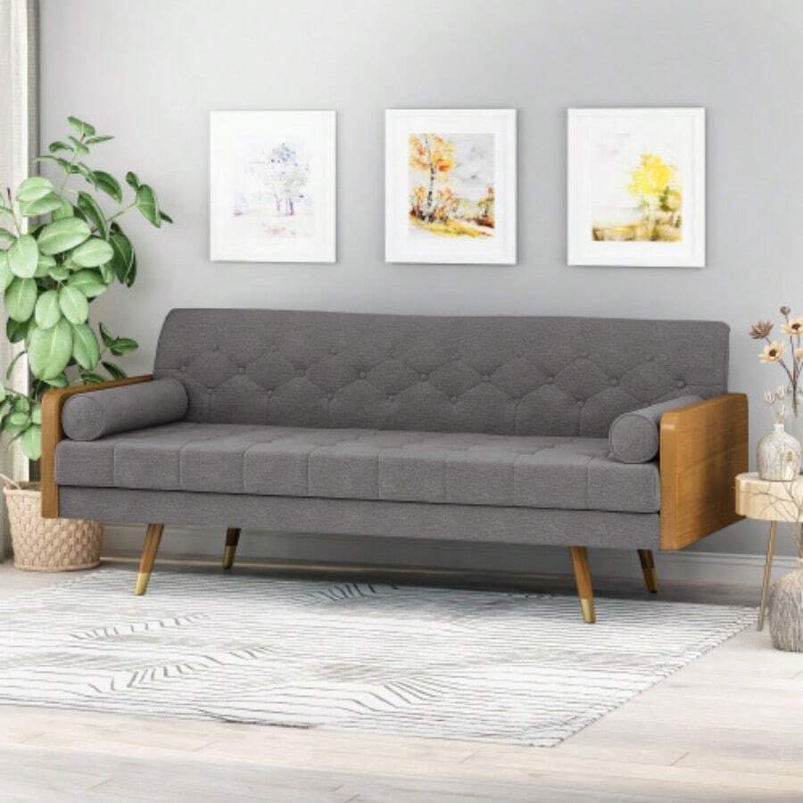 Aidan Mid Century Modern Tufted Fabric Sofa SHEIN USA